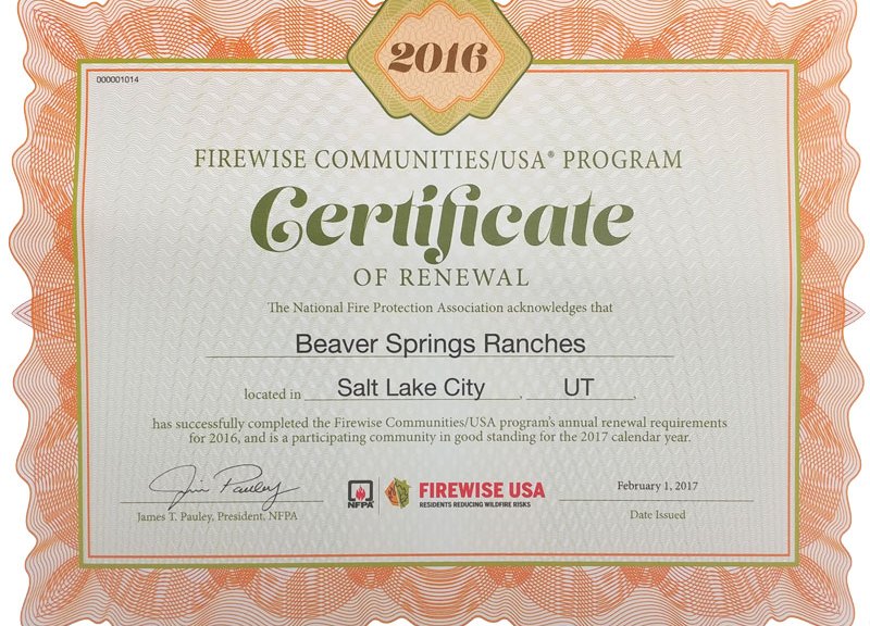 2016 Firewise Certificate